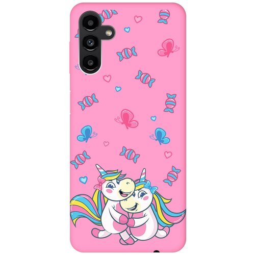 Матовый чехол Unicorns and Candies для Samsung Galaxy A13 5G / Самсунг А13 с 3D эффектом розовый матовый чехол unicorns and candies для samsung galaxy a03s самсунг а03с с 3d эффектом розовый