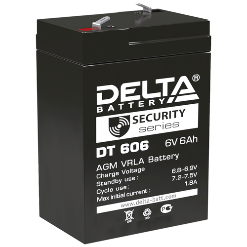 Аккумуляторная батарея DELTA Battery DT 606 6В 6 А·ч аккумуляторная батарея delta battery dt 606 6в 6 а·ч