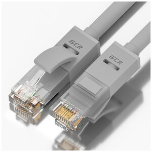 Патч-корд UTP cat.5e 1 Гбит/с RJ45 LAN CCA компьютерный кабель для интернета (GCR-LNC500) серый 0.3м