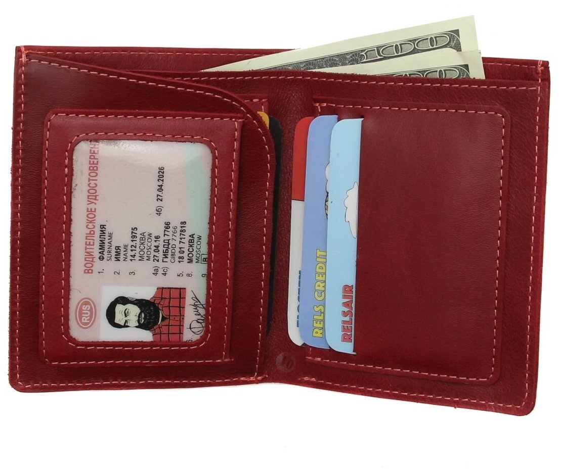 Обложка для автодокументов RELS, бордовый — фото 1