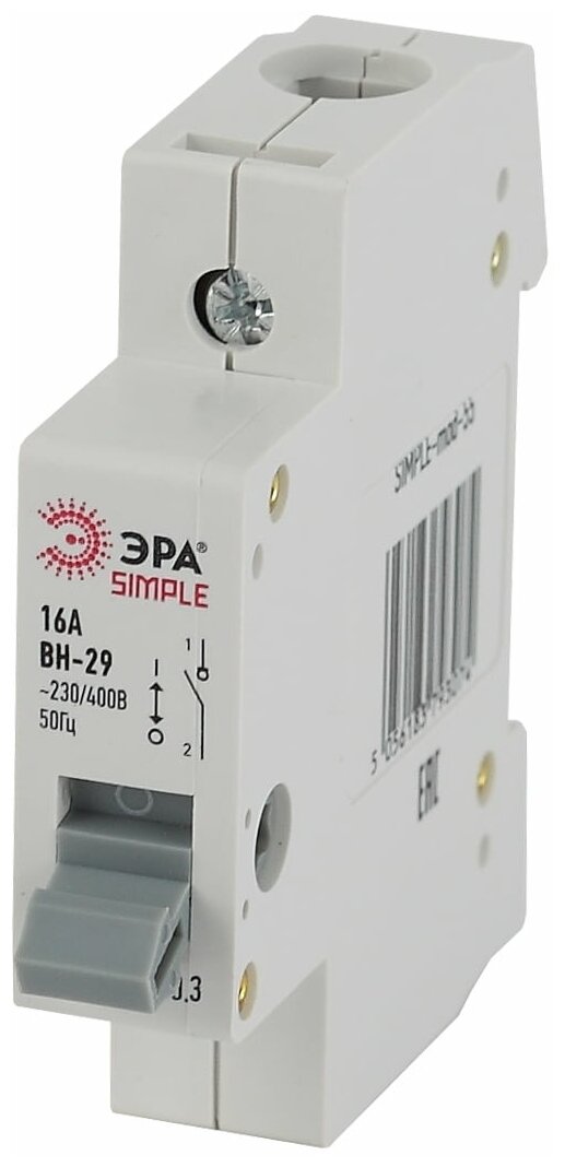 SIMPLE-mod-55 ЭРА SIMPLE Выключатель нагрузки 1P 16А ВН-29 (12/180/4320) - фотография № 1
