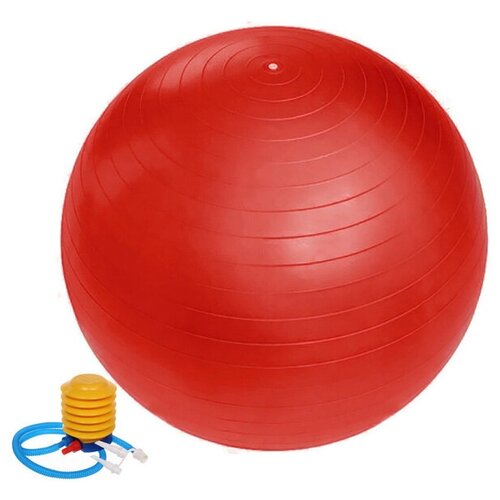 Мяч для фитнеса Sportage 65 см 800гр с насосом, красный мяч для фитнеса 65 см 800гр с насосом розовый фуксия