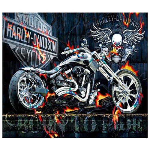 Алмазная вышивка New World «Огненный логотип Харлея»