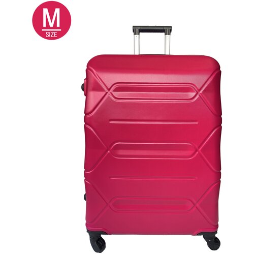 фото Чемодан, средний размер (м) 60 л, съемные колеса, кодовый замок, цвет - фуксия твой чемодан