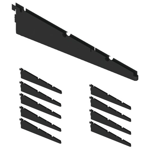 Кронштейн для полок и корзин гардеробной системы Титан-GS (535) (комплект 10шт) Цвет: Черный мелкосетчатая корзина для гардеробной системы титан gs 535х410х185 с рамой