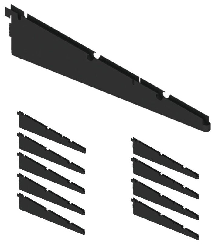 Кронштейн для полок и корзин гардеробной системы "Титан-GS" (335) (комплект 10шт) Цвет: Черный