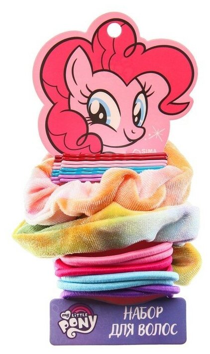 Набор аксессуаров для волос: 8 невидимкок и 10 резинок "Пинки пай", My Little Pony