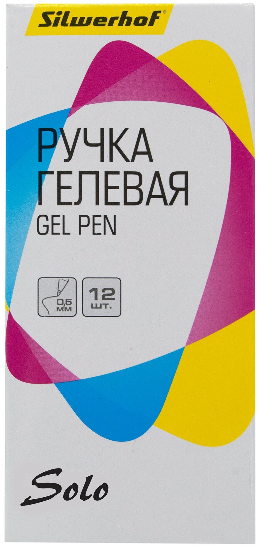 Ручка гелев. Silwerhof Solo d=0.5мм чернила черн. кор. карт. сменный стержень игловидный пиш. наконеч