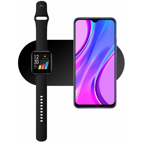 подставка для зарядки 3 в 1 iphone airpods 1 2 pro apple watch 1 2 3 4 5 силикон серый deppa 47105 Беспроводное зарядное устройство 2 в 1, док станция, быстрая зарядка для iPhone, для Samsung, для Honor, для Apple Watch, для AirPods