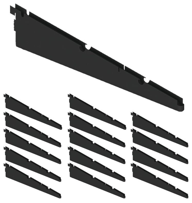 Кронштейн для полок и корзин гардеробной системы "Титан-GS" (435) (комплект 15шт) Цвет: Черный