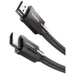 Кабель UGREEN 8K HDMI 2.1 Male To Male Cable Zinc Alloy Shell Braided 2m HD135 (70321) (Gray) - изображение