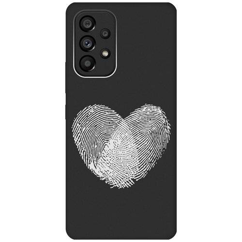 Матовый чехол Lovely Fingerprints W для Samsung Galaxy A53 5G / Самсунг А53 5Г с 3D эффектом черный матовый чехол bye then w для samsung galaxy a53 5g самсунг а53 5г с 3d эффектом черный