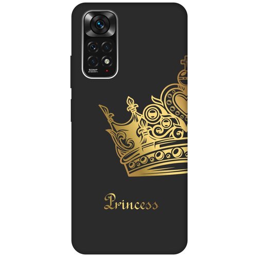 Матовый чехол True Princess для Xiaomi Redmi Note 11 / Note 11S / Сяоми Редми Ноут 11 / Ноут 11С с 3D эффектом черный матовый чехол true princess для xiaomi redmi note 12 сяоми редми ноут 12 с 3d эффектом черный