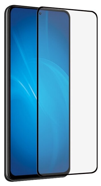 DF / Закаленное стекло с цветной рамкой для телефона Poco F3/ Xiaomi Redmi K40 на смартфон Поко Ф3/Сяоми Редми К40 DF poColor-05 (black) / прозрачный