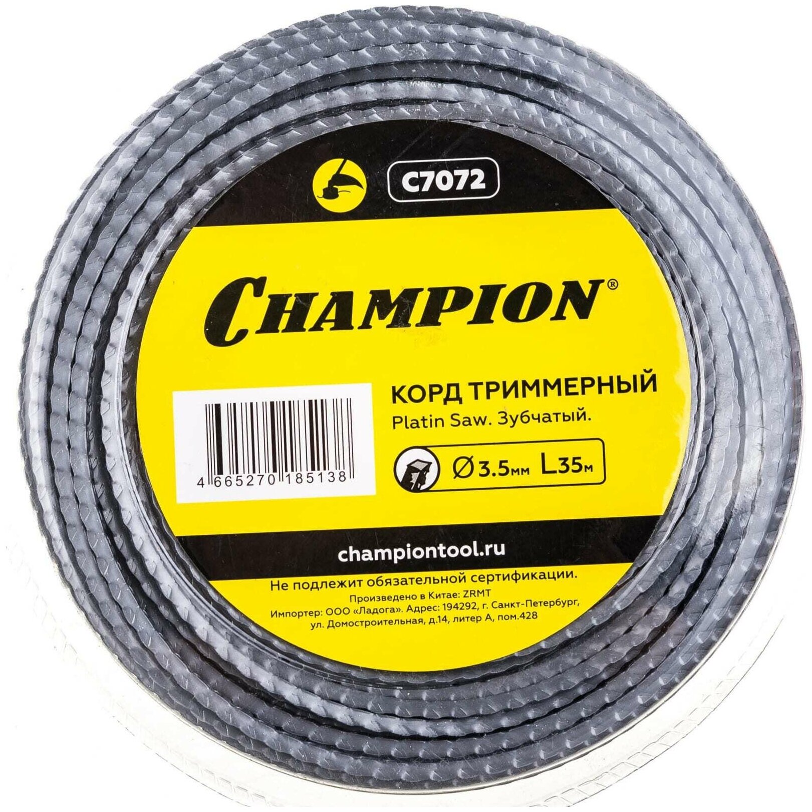 Корд триммерный Platin Saw (3.5 мм; 35 м; зубчатый) Champion C7072