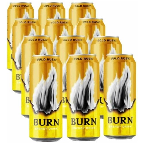 Энергетический напиток Burn ( Берн ) Gold Rush Золотой 0.449 л ж/б упаковка 12 штук