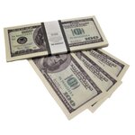 Забавная пачка денег гигант 100 долларов, сувенирные деньги для розыгрышей и приколов - изображение
