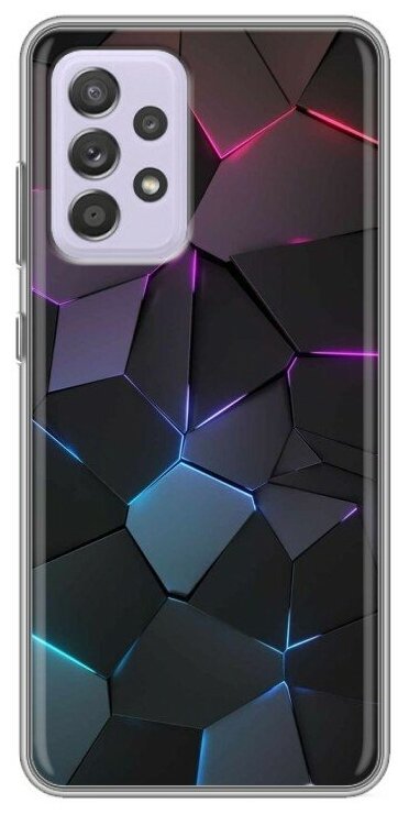 Дизайнерский силиконовый чехол для Самсунг А52 / Samsung Galaxy A52 Геометрия неона