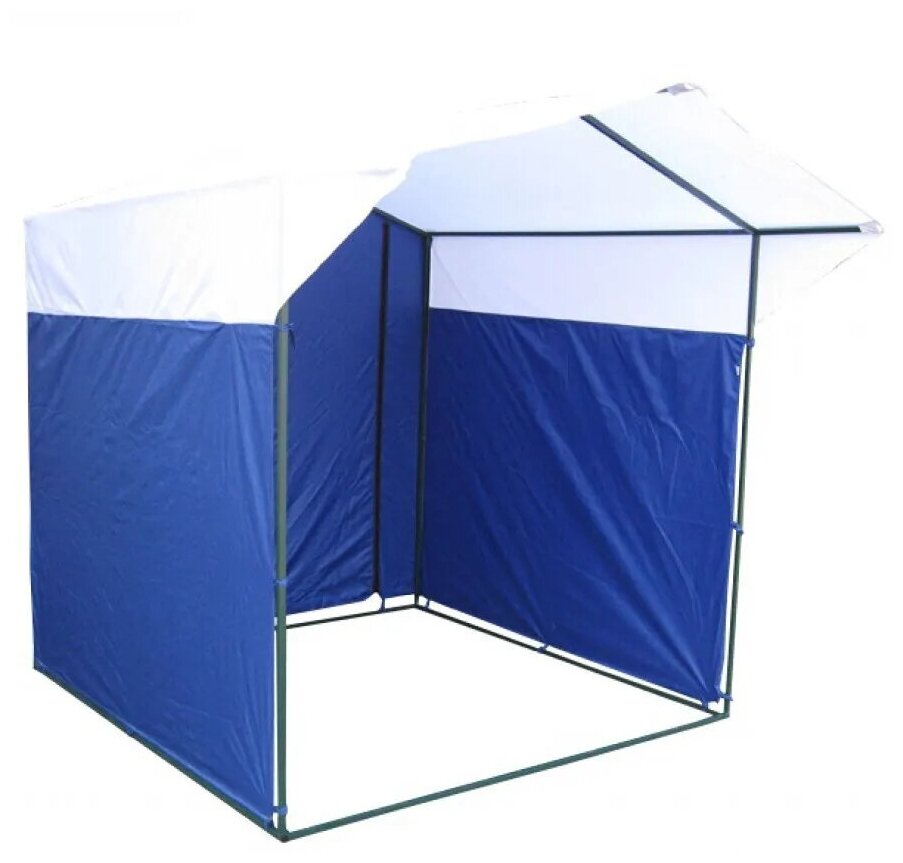 Тент для палатки с козырьком 2х6 м Бело-синий