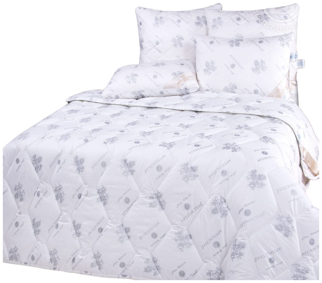 Одеяло Бамбук Premium Облегченное Белый 110х140 Тик АртПостель Надписи