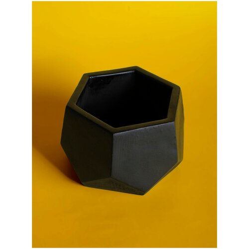 Кашпо Kubiki Шестигранник чёрное