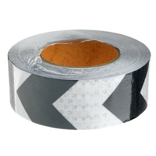 Светоотражающая лента самоклеящаяся бело-черная 5 см х 25 м 1575₽