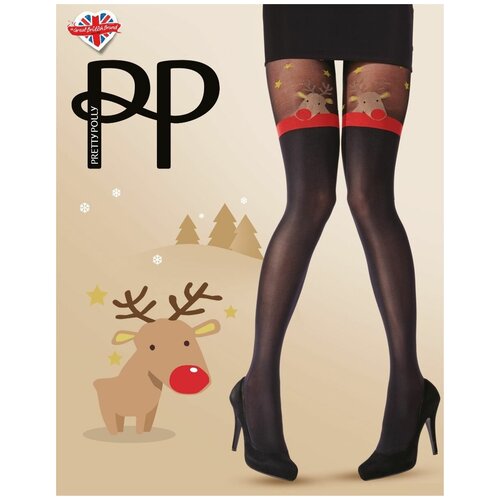 Колготки Pretty Polly, 60 den, размер S-L, черный новогодние носки с оленем пингвином дед морозом