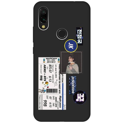 Матовый чехол BTS Stickers для Xiaomi Redmi 7 / Сяоми Редми 7 с 3D эффектом черный матовый чехол bts stickers для xiaomi redmi 8 сяоми редми 8 с 3d эффектом черный