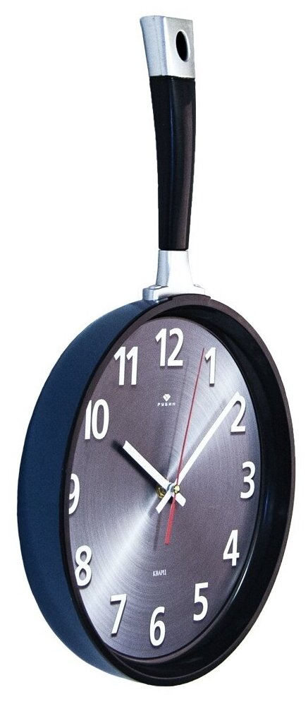 Часы настенные Рубин сковорода 25х43 см, корпус синий с черным (2543-003)