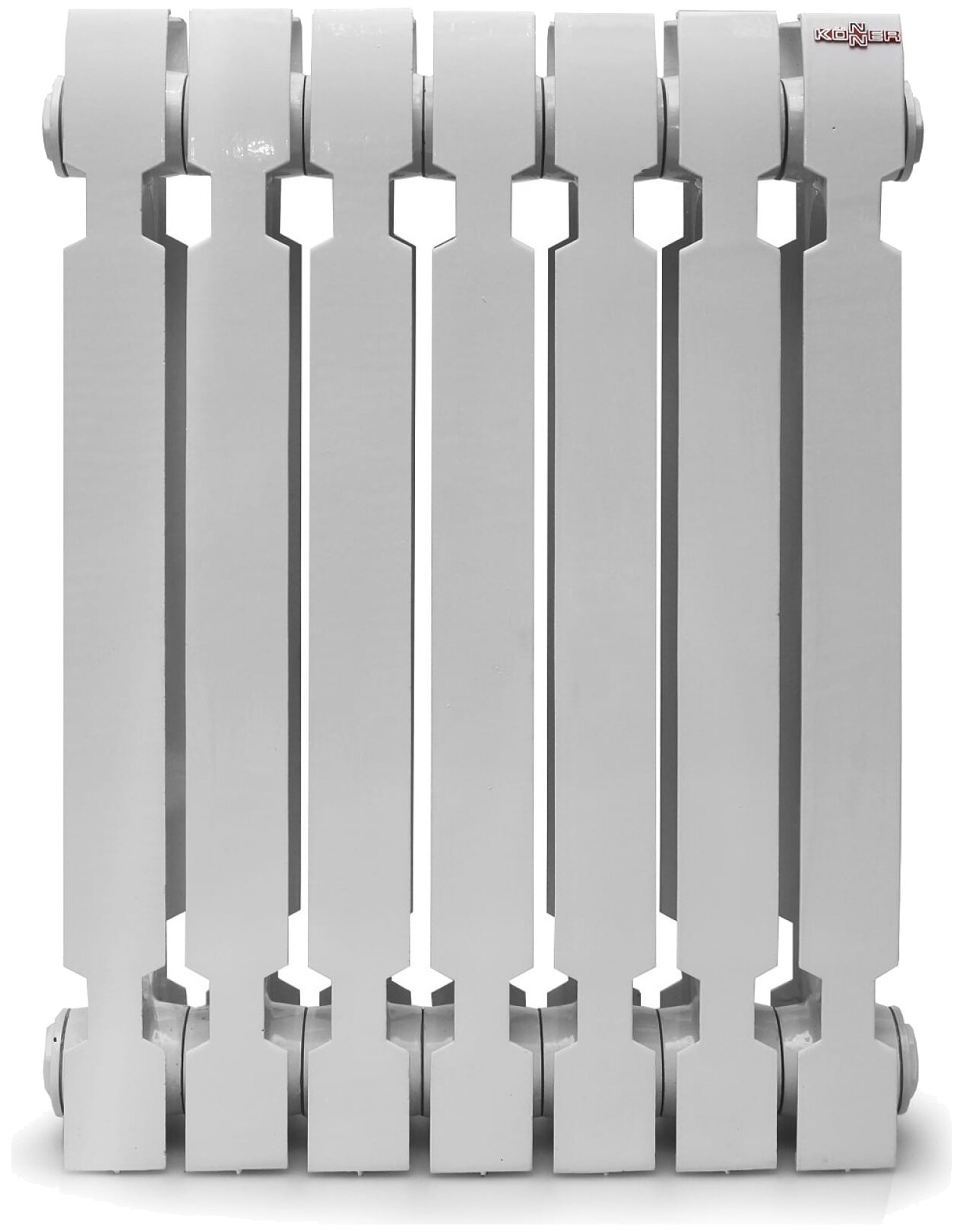Радиатор секционный Konner Modern 500, кол-во секций: 7, 9.8 м2, 980 Вт, 420 мм. - фотография № 1