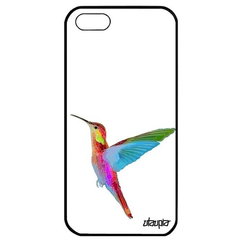 фото Противоударный чехол на мобильный // iphone 5 5s se (2016) // "колибри" птенец маленький, utaupia, белый