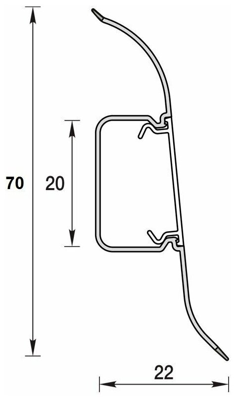 Плинтус напольный Ideal Классик 253 Ясень серый, 1шт (длина 2,2м)