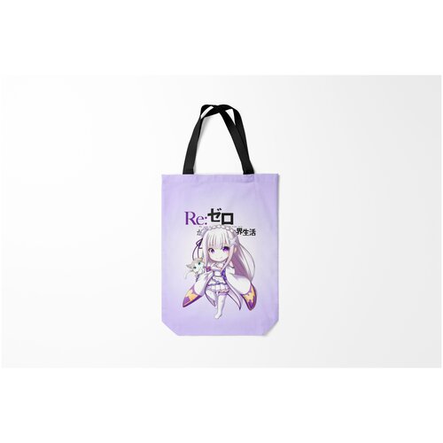 фото Сумка-шоппер / 31х42 см / аниме / re zero. жизнь с нуля в альтернативном мире эмилия burnettie