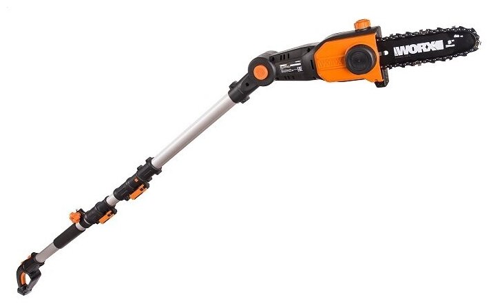 Цепная пила Аккумуляторная телескопическая WORX WG349E.9, 20В, 20 см, без АКБ и ЗУ — фото 1