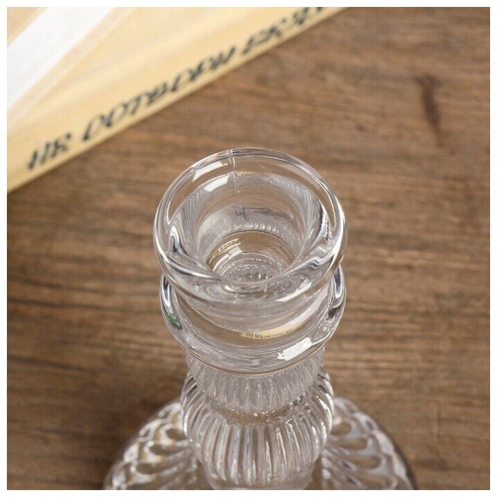 Подсвечник стекло на 1 свечу "Колонна с шарами" прозрачный 15,5х8х8 см - фотография № 2