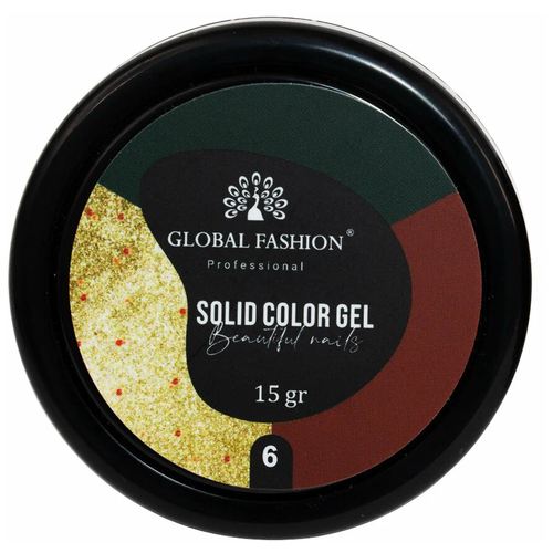 Global Fashion Гель-краска для ногтей Solid color gel-3 повышенной плотности, 15 гр / 08 Cappuccino