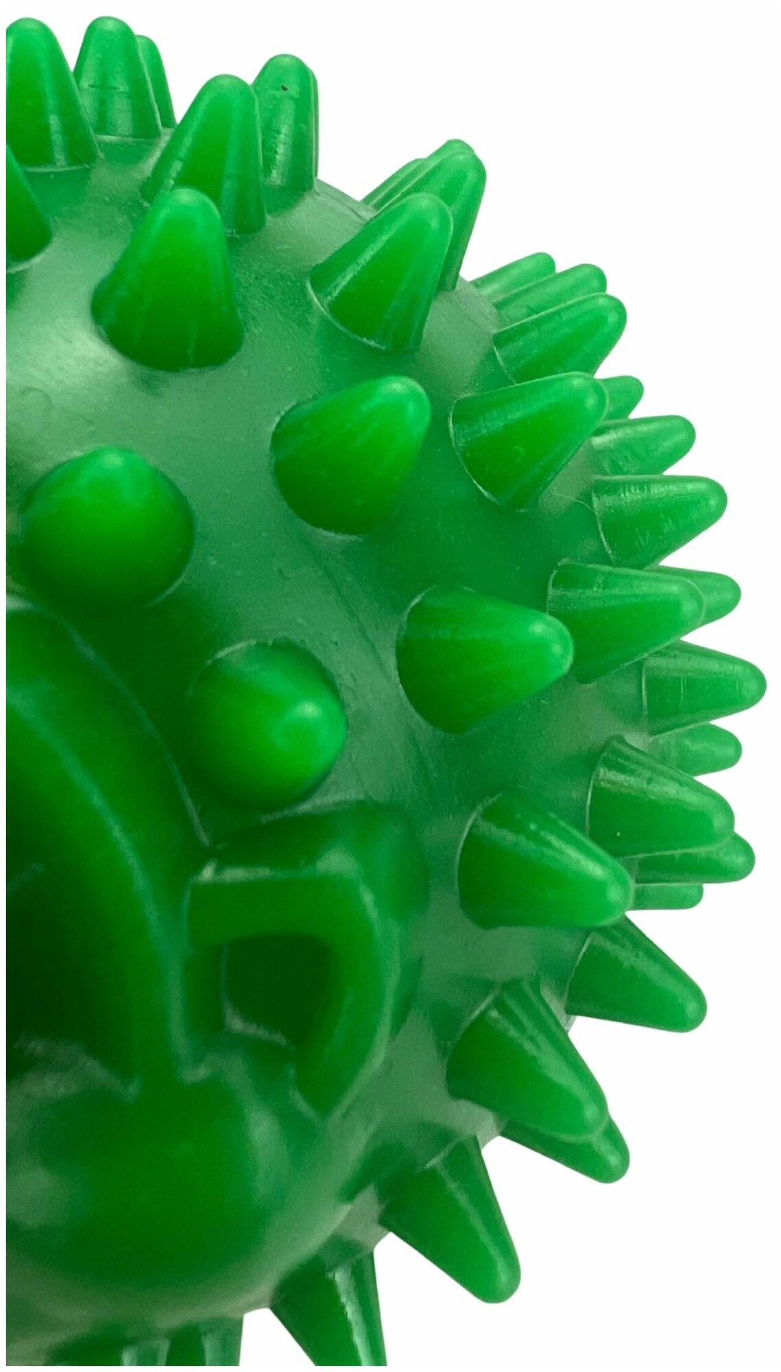 Массажный мячик Ежик, диаметр 75мм, зеленый, шарик для занятия физкультурой и массажа. - фотография № 4