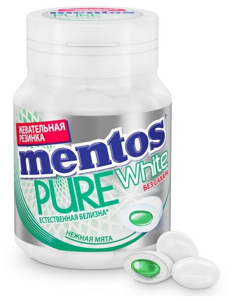 Mentos Жевательная резинка Pure Fresh Нежная Мята 6 шт по 54 г - фотография № 3