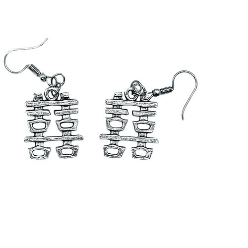 фото Серьги/иероглифы/знаки/символы/петля/серебряный igeekstore