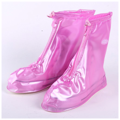 Чехлы дождевики на обувь бахилы для защиты от дождя и грязи на замке многоразовые, черные размер XXS