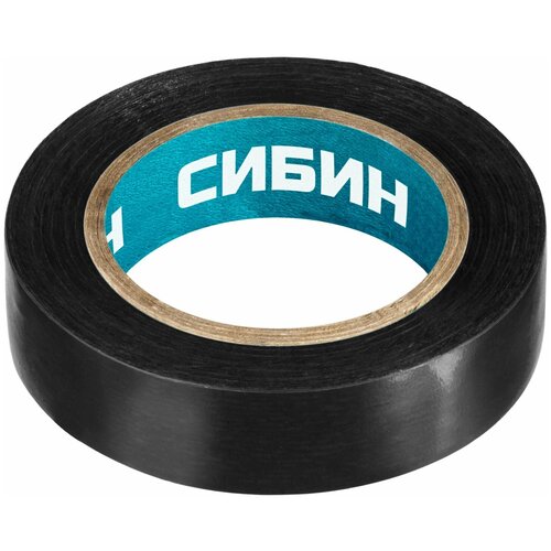 СИБИН Изолента ПВХ, 10м х 15мм, черная СИБИН