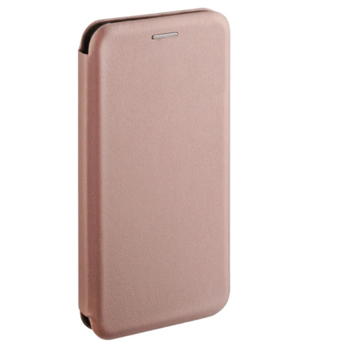 Чехол книжка кожа розовое золото для Realme C15 с магнитным замком, подставкой для телефона и кармана для карт