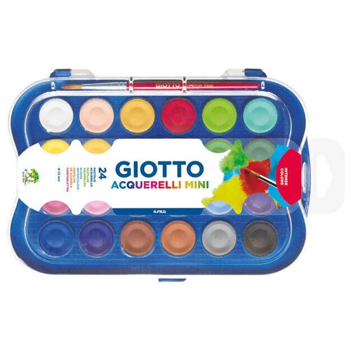 Акварель сухая GIOTTO Colour Blocks, 24 цвета, d=30 мм, с кистью