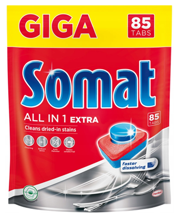 Таблетки для посудомоечной машины Somat All in 1 Extra, 85 шт - фотография № 2