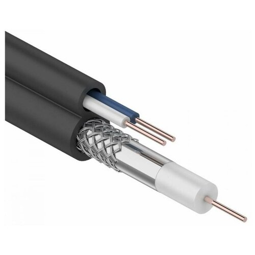 Кабель видеонаблюдения CADENA кксв-п 2х0,5мм, 100м, черный СТ кксв-пст