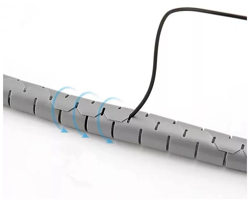 Кабельный органайзер RIPO Пластиковый спиральный рукав для кабеля диаметр 15 мм 2 метра и инструмент ST-15 003-700042