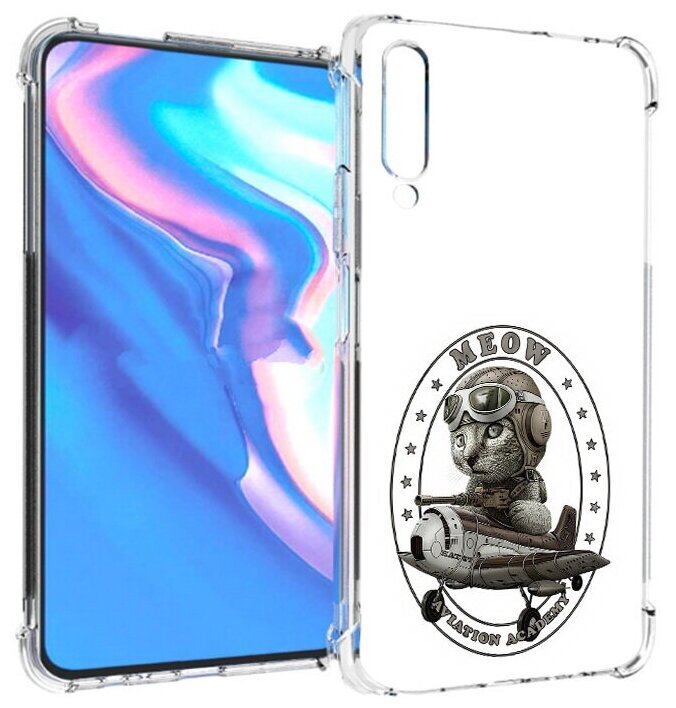 Чехол задняя-панель-накладка-бампер MyPads кот в самолете для Honor 9X Pro/Huawei Y9s/P Smart Pro 2019 противоударный