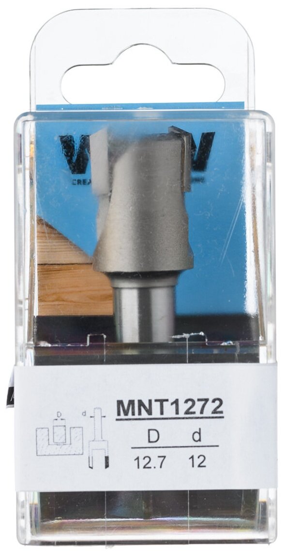 Фреза WPW (ВПВ) MNT1272 для прямых пробок D12,7x16 L65 хвостовик 12 - фотография № 3