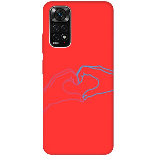 Силиконовый чехол на Xiaomi Redmi Note 11S, Сяоми Редми Ноут 11С Silky Touch Premium с принтом Fall in Love красный матовый soft touch силиконовый чехол на xiaomi redmi note 11s сяоми редми ноут 11с с 3d принтом raccon in a hollow черный