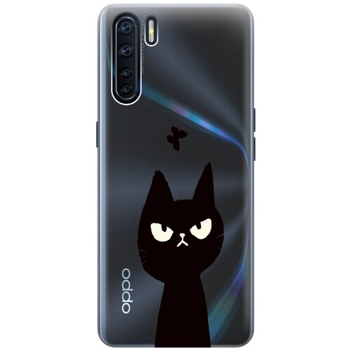 Силиконовый чехол на OPPO A91, Reno3, Оппо А91, Рено 3 с 3D принтом Disgruntled Cat прозрачный силиконовый чехол на nokia 3 4 нокиа 3 4 с 3d принтом disgruntled cat прозрачный